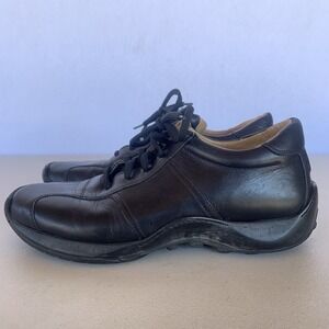 Coach Packard‎ J961 Shoes Men's 8D Black Leather Comfort Sneakers Made in Italy